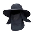 thumbnail image 2 of Sombrero de pesca Cola con cara desmontable cuello solapa visera Negro, 2 of 8