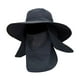 thumbnail image 2 of Sombrero para el sol con solapa desmontable para el cuello y la cara, ligero, resistente al viento, para pesca. Negro, 2 of 9