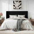 thumbnail image 5 of Amolife King Size Velvet Upholstered Bed with Wingback Headboard, Black, 5 of 9