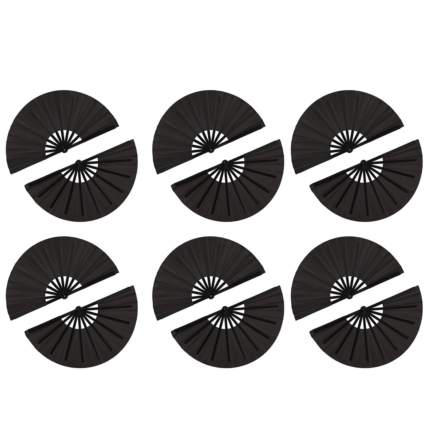 12 Pieces Folding Fan Nylon Cloth Handheld Folding Fan Chinese Kung Tai