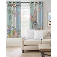 thumbnail image 2 of Happy Easter Blackout Curtains for Bedroom Living Room Darkening Curtains 90 Inch Spring Bunny Colorful Eggs Wooden Grain Black Out Window Curtain Privacy Window Treatment Grommet Drapes 52"x90"x2, 2 of 9