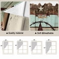 thumbnail image 3 of Teal Brown Texas Star Kitchen Window Curtains, Swag Curtains Valance for Bedroom Living Room Bathroom, Farmhouse Country Wooden Rod Pocket Window Treatment Curtain Block Drapes 2 Panels 36"x45", 3 of 9