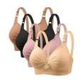 thumbnail image 1 of Kovlvoll 4pc Plus Size Bras for Women Wireless No Underwire Full Coverage Gathered Strap Adjustable Everyday Bralettes, 1 of 6