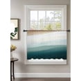 thumbnail image 2 of Sheer Curtains 45 Inch Length, Blue Beach Gradient Semi Sheer Curtains Light Filtering Window Treatment, Boho Sea Waves Ombre Abstract Privacy Voile Drapes for Living Room Bedroom 52x45 Inch, 2 of 7