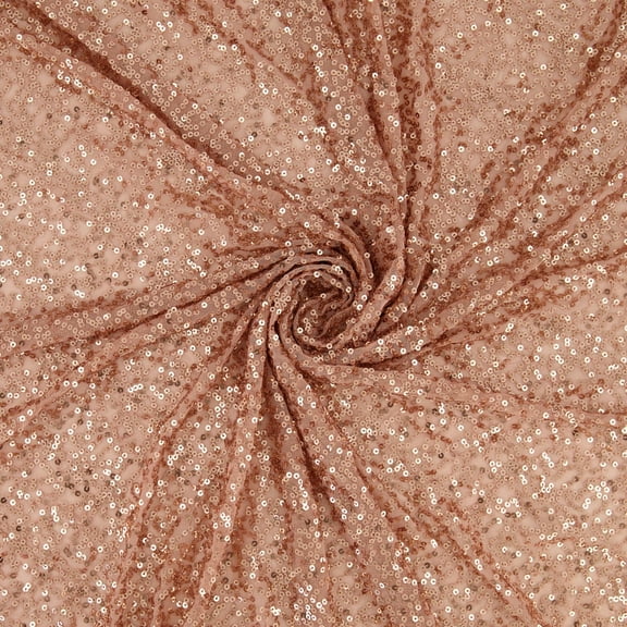 Zelouf Version 1 Sequin Span Mesh  , Sewing, DIY, Crafts Fabric by the Yard, Rose Quartz, 1 Yard