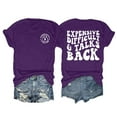 thumbnail image 1 of TSADFHJI Chemises pour Femmes Grande Taille Tendance Mode Décontractée Imprimée Col Rond Manches Courtes Chandail T-Shirt m Violet, 1 of 2