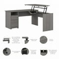 thumbnail image 3 of Cabot 60W 3 Position Sit to Stand L Shaped Desk in Modern Gray - Engineered Wood, 3 of 9