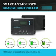Renogy Wanderer 10 Amp 12V/24V PWM Negative Ground Solar Charge Controller Regulator Compatible with Bluetooth Module
