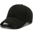 thumbnail image 1 of Gorra de béisbol unisex de moda, sencilla, de color liso, para verano, para ciclismo, para el tiempo libre, con protección solar, color negro., 1 of 5