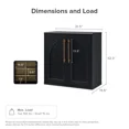 thumbnail image 5 of Blake 4 Piece Entertainment Center with Storage, TV Stand with Tall Arched Display Cabinets, Black Oak, 5 of 8