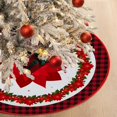 thumbnail image 4 of Yhmxh Christmas Tree Skirt 35 Inches Red Xmas Soft Cover Mat Snowflake Xmas Tree Skirt Ornaments Round Xmas Tree Cover ELK Decor Retro Xmas Tree Skirt for Holiday Ornaments Indoor Outdoor Decoration, 4 of 6