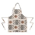 thumbnail image 2 of Boho Brown and Black Ethnic Pattern Apron-Garden Aprons for Women with Pockets-Cotton Linen Waterproof Kitchen Cooking Gardening Aprons Adjustable for Kitchen,Cooking,BBQ and Salon 33x27 Inch, 2 of 7