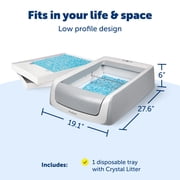 PetSafe ScoopFree Crystal Pro Legacy Self-Cleaning Cat Litter Box, Automatic, Not Enclosed, Gray
