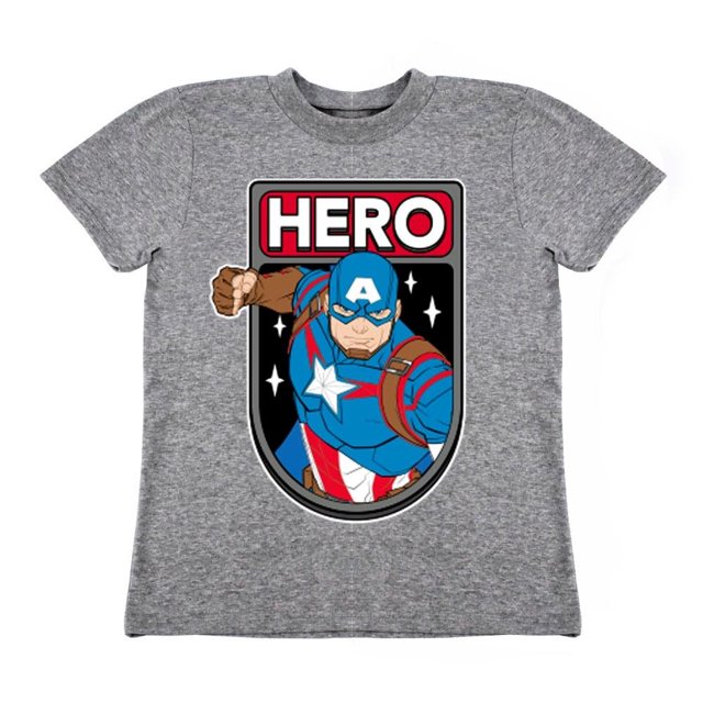 Playera Para Niño Marvel Avengers Cuello Redondo Manga Corta Talla 10 Gris Jaspe