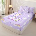 thumbnail image 2 of Castle Fairy Rainbow Letter L Zipper Twin Comforter Sets with Fitted Sheet and 2 Pillowcases,Cartoon Initial Zipper Bedding Set,4-Piece,Reversible, 2 of 6