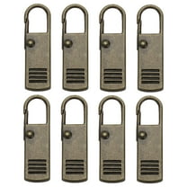 Uxcell Zipper Pull Replacement, 8 Pcs Detachable Metal Zipper Tab Repair Kit Handle Fixer Extension for Luggage, Bronze