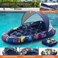thumbnail image 4 of Pool Floats Sunikko X 3 en 1 con toldo y portavasos para adultos, 4 of 6