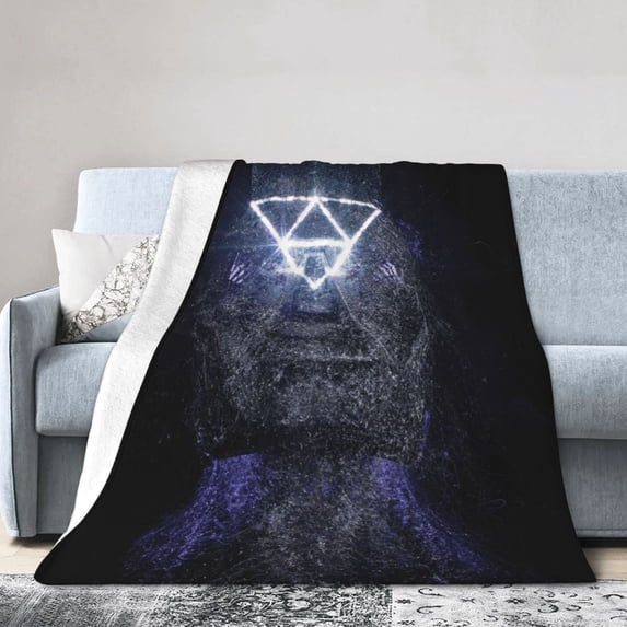 DouZhe Ultra-Soft Micro Fleece Lightweight Flannel Bed Blanket, Abstract Face Element Sculpture Print Cozy Warm Throw Blankets, 80"x60"
