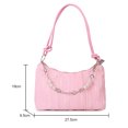 thumbnail image 3 of Bolsa Elegante de mano para axila, de mano informal de cuero con perlas, de hombro con cremallera sólida Tmvgtek Para Estrenar, 3 of 9