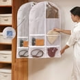 thumbnail image 3 of Hanging Clothes Protector Bag - 4-Pocket Non-Woven Garment Cover with ID Window (120x60cm), 3 of 7
