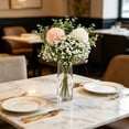 thumbnail image 4 of MMJ Artificial Flowers Bouquet Hydrangea Baby Breath Faux Silk Floral Home Wedding Vase Decor 14.57x7.87in, 4 of 6