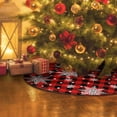thumbnail image 3 of HadinEEon Christmas Tree Skirt, 48 inches Red Buffalo Plaid Christmas Tree Mat, Rustic Xmas Decor (Snowflake), 3 of 5