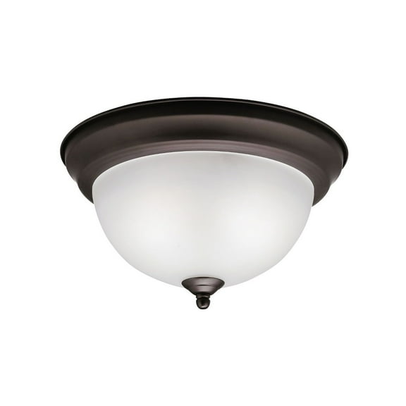 8111OZ Kichler Lighting 2 light Flush Mount - with Utilitarian inspirations - 4.75 inches tall by 11.25 inches wide-Olde Bronze Finish