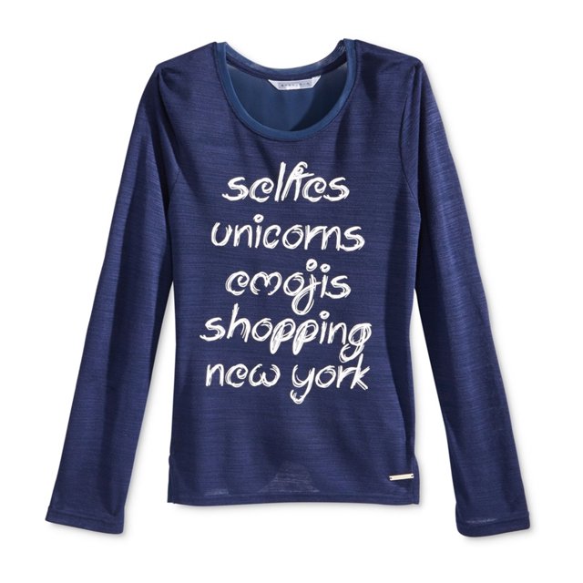 Sean John Girls Priorities camiseta gráfica, azul, L (14) Sean John Camiseta gráfica