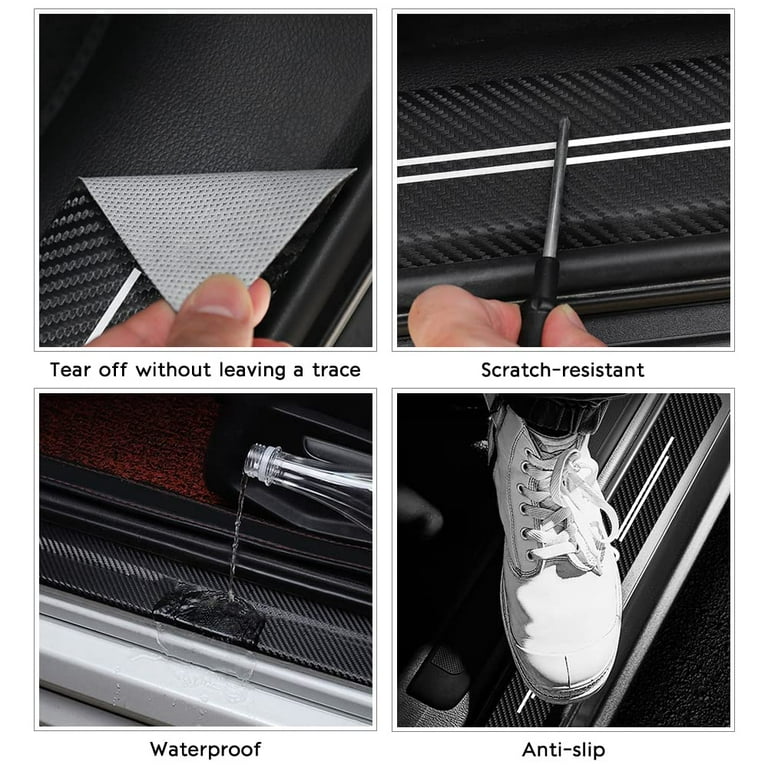4pcs Car Door Sill Protector Threshold Protective Film For Car