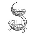 thumbnail image 3 of Cesta de frutas Cesta de almacenamiento Colgador de frutas y plátanos Decoración Frutero Cesta de frutas de 2 niveles para decoración de mesa de mostr Negro, 3 of 8