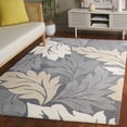 thumbnail image 2 of SAFAVIEH Jardin Aiden Leaves Area Rug, Gray/Beige, 6' x 6' Square, 2 of 11