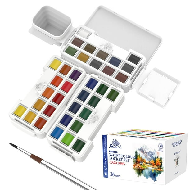 Set de pintura PHOENIX Twist 36 colores, kit portátil de acuarela