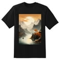 thumbnail image 2 of Plus Size Shirt for Women Black Tops for Women Short Sleeves Shirt for Women Autumn Landscape T Shirt Crewneck Shirt for Women XS, 2 of 5