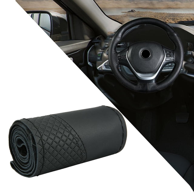 Funda Genérica Para Volante De Coche, Accesorio De Cuero, Funda Para Volante De Coche, Línea Negra línea negro