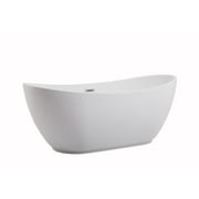 Elegant Kitchen and Bath 67 inch soaking bathtub in glossy white