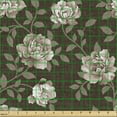 thumbnail image 2 of Ambesonne Rose Fabric by the Yard Upholstery, Retro Effect Romantic Floral, 10 Yards, Brown and Umber, 2 of 5