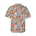 thumbnail image 3 of Daiia Vintage Blue Fox Family A Hawaiian Shirt for Men Gentle Cotton Regular Short Sleeve Casual-3X-Large, 3 of 9