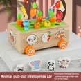 thumbnail image 1 of Wooden Animal Car Learning Toy for 0-3 Year Olds: Multifunctional Baby Activity Set with Shape Matching, Carrot Pulling & Driving Games – Compact, Durable, Ready-to-Play Educational Playset for, 1 of 6