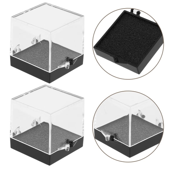 ETEREAUTY 4-Pack Clear Crystal Jewelry Storage Boxes with Closure for Display and Organization