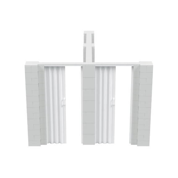 EverBlock 10’ x 10’ x 7’ T-Shaped Wall Kit with 2 Accordion Doors | 3’ x 7’ Doorways | Modular Building Blocks | Room Divider & Partition | Easy to Connect & Reuse | Indoor & Outdoor Use