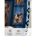 thumbnail image 6 of Sheer Curtains 45 Inch Length 2 Panels Set for Kitchen, Desert Camels Semi Sheer Curtains for Windows, Wildlife Brown Animals Blue Geometric Voile Window Treatments Rod Pocket Curtain, 6 of 7
