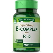 Vitamin B Complex | Plus B12 | 90 Tablets | Vegetarian, Non-GMO & Gluten Free | By Nature's Truth