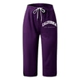 thumbnail image 3 of Pantalones deportivos de cintura media para mujer, cintura elástica, poliéster y spandex, estilo informal y estilizado, tallas S-XXL, 3 of 3
