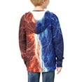 thumbnail image 4 of Xoenoiee Blue Red Lightning Girls Boys Zip-Up Hoodies Kids Fall Winter Warm Sweatshirt Jacket with Pocket Youth Long Sleeve Shirt Top Teen Clothes Outfits, 11-13 Years, 4 of 7