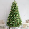 thumbnail image 6 of Jostyle 7.5FT Prelit Christmas Tree, Decorated with 350 Clear Lights and Realistic 900 Thicken Tips, Pinecones and Berries Metal Stand, 6 of 9