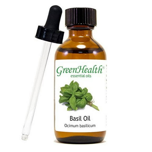Basil Essential Oil 2 fl oz Glass Bottle w/ Glass Dropper