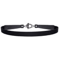 thumbnail image 2 of Syuer Cinturón Elástico Flaco Para Mujer De 0,8 Pulgadas De Ancho, Cinturón Elástico Con Cincha, Cinturón Fino (X-Small (22"-26") Black (Black Bunckle)), 2 of 5