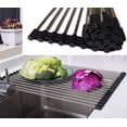 thumbnail image 1 of 17.8" L x 13" W Roll Up Dish Drying Rack Foldable Dish Rack Multipurpose Dish Drainers Over The Sink Dish Drying Rack Roll-up Drying Rack SUS304 Dish Drying Rack by (Black), 1 of 4