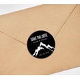 thumbnail image 3 of Darling Souvenir Round 45 Pcs Mountain Save The Date Stickers Personalized Bride Groom Names and Date Envelope Seals - Black, 3 of 4