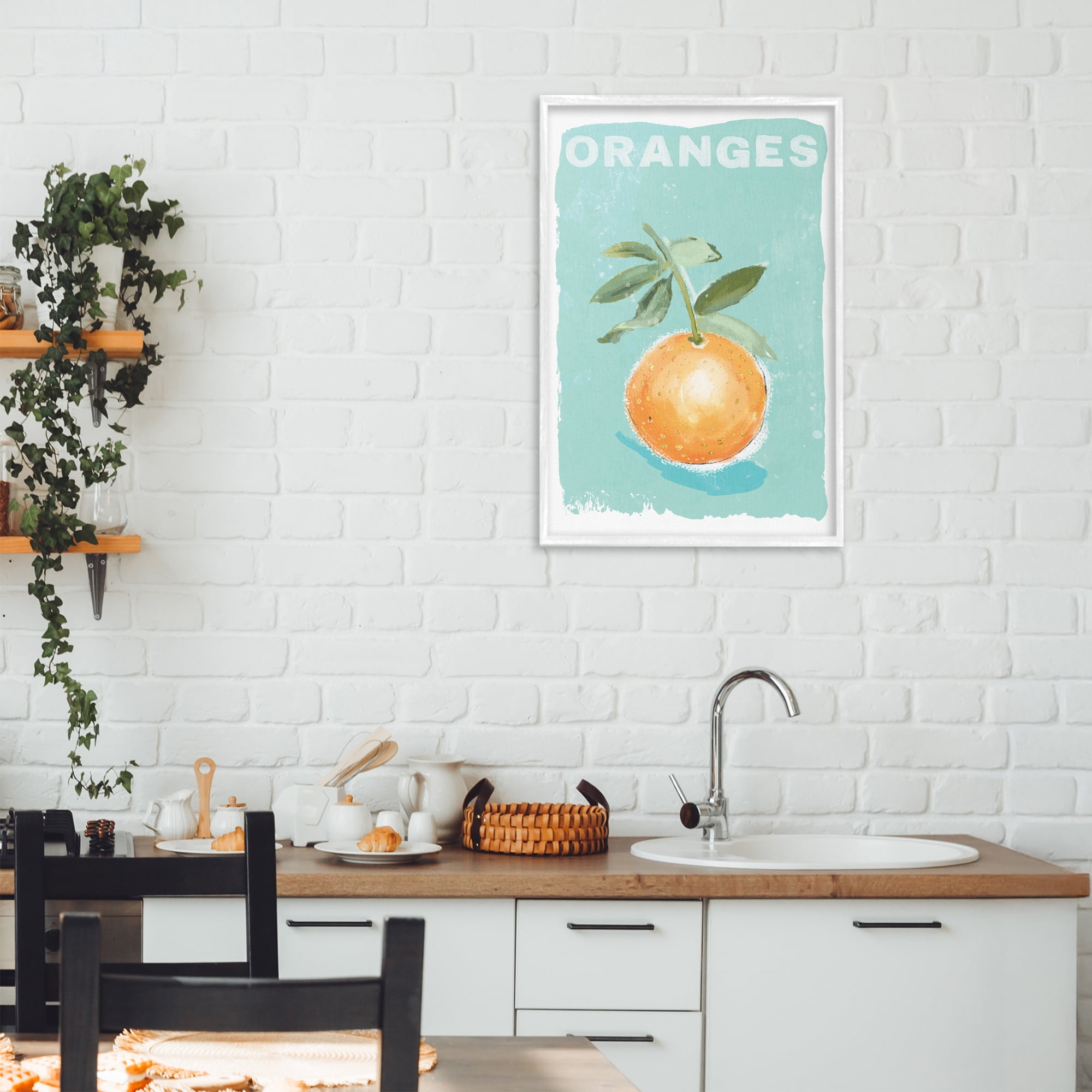 Stupell Industries Orange Twist Motif White Framed Giclee Art, design by Chad Barrett